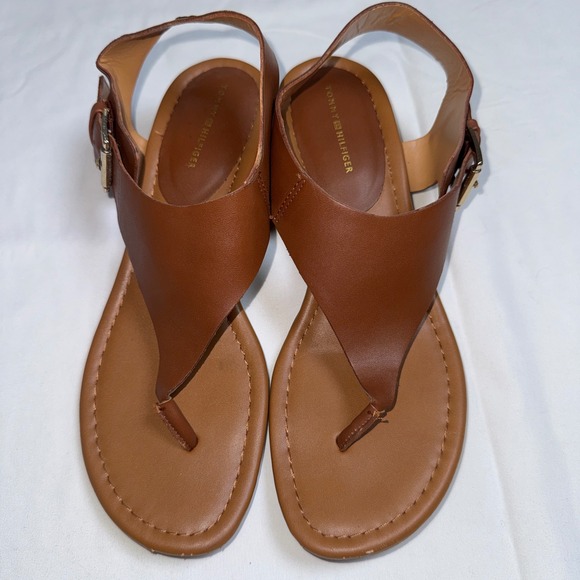 Tommy Hilfiger Shoes - Tommy Hilfiger Kitty 2 Brown Thong Sandals Buckle Low Block Heel Women 9M